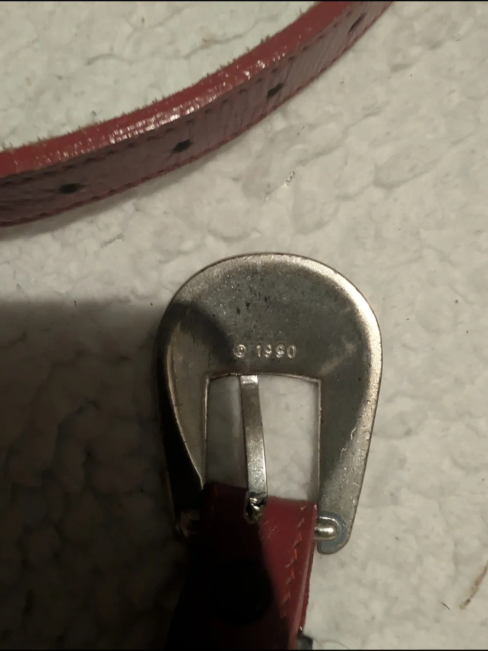 Silver Crek Red Leather Western Belt with Silver-Tone Conchos